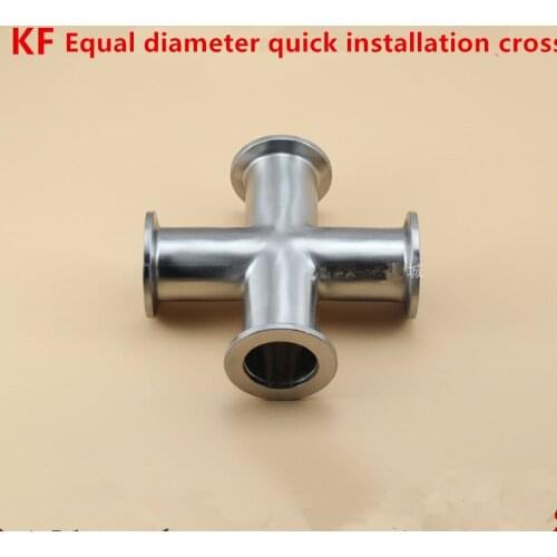 KF16 KF25 KF40 KF50 Mirror four-way joint 304 stainless steel equal diameter four-way