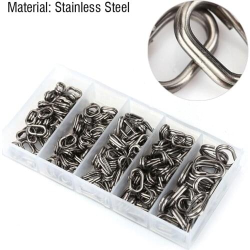 100pcs Fishing Split Rings Silver Stainless Steel Oval Split Rings Swivel Snap Carp Tool for Crank Hard Bait Fishing Accessories