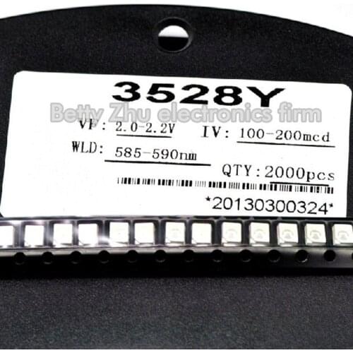 1000PCS/LOT 1210 3528 SMD LED bright yellow light-emitting diodes