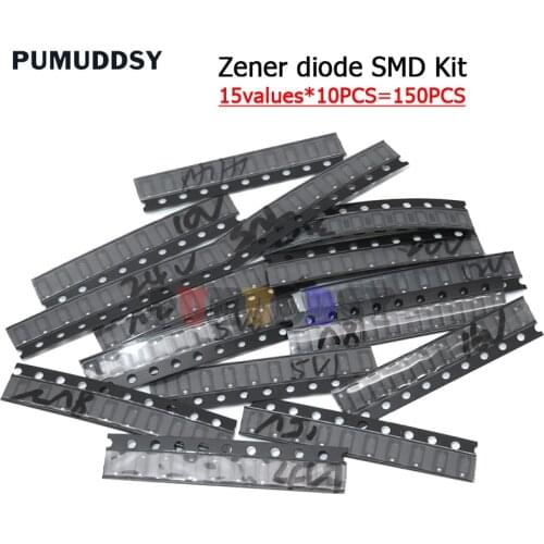 15values*10PCS=150PCS KIT SOD-123 1206 0.5W Zener diode SMD package pumuddsy