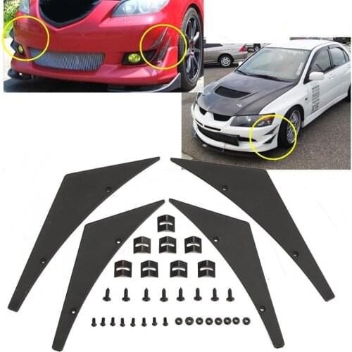 4x Universal Fit Front Car Style Front Bumper Lip Diffuser/Canard/Splitter EP-FD001