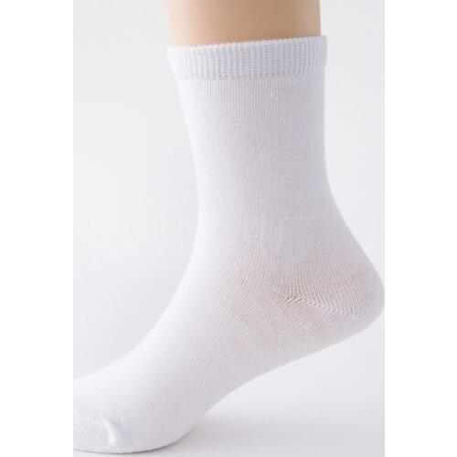 5Pairs/Lot Spring White Kid Socks Baby Style Solid Thin Soft Cotton Children For Boys Girls Sport Students Socks Good quality