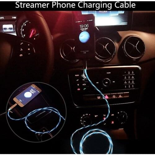 Car LED Lighting Flow Charger Cable Data USB Glow Wire Cord For Skoda Superb Octavia A7 Fabia Rapid Citroen C4 C5 Grand Picasso