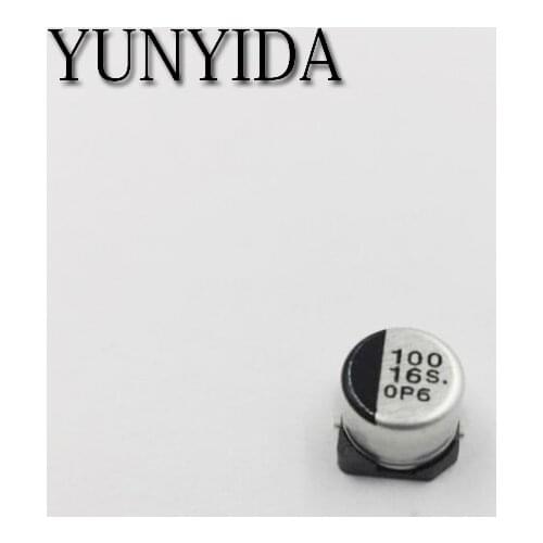 Free Shipping 20pcs 16V 100UF 6.3*5.4mm SMD Aluminum Electrolytic Capacitor