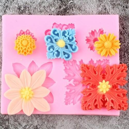 Jewelry Flower Silicone Resin Molds Relief Lace Border Fondant Cake Decorating Tools Cupcake Candy Clay Chocolate Gumpaste Mould