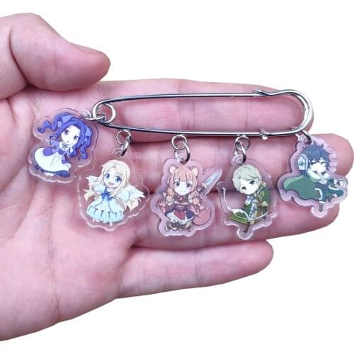 Cute Hot Acrylic Anime Cartoon The Rising Of The Shield Hero Novel Brooch Overcoat Bag Badge Classic Women Birthday Gift