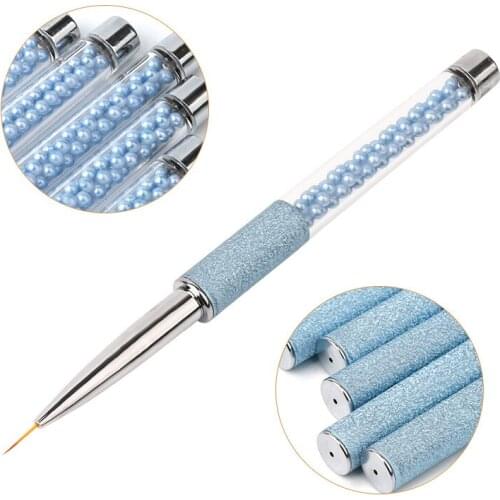 7mm/9mm/11mm Nail Art Brush Line Painting Pen Acrylic Drawing Brush for Nails Pearl Non-slip Handle Manicure Drawing Design Tool