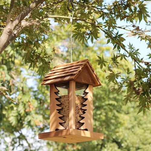 Red cedar beautiful backyard wood bird feeder