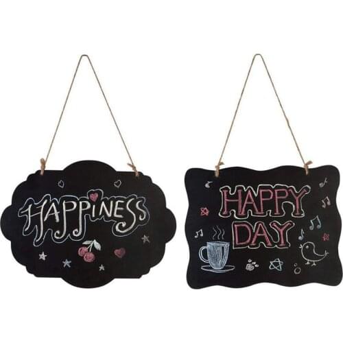 Chalkboard Sign Double-Sided Message Board with Hanging String - 2 pcs