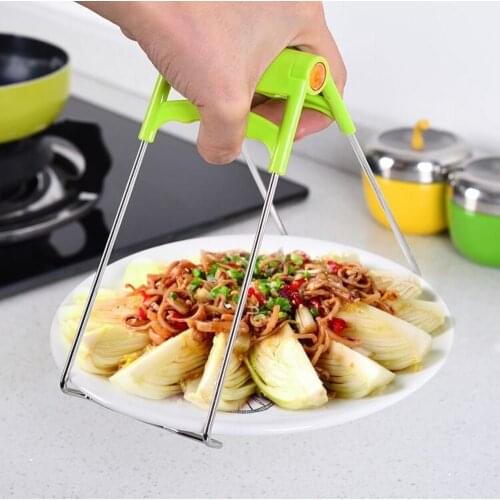 Stainless Steel Multifunction Anti-scald Dish Lock Clamp Thermal insulation Fixture Kitchen Supplies