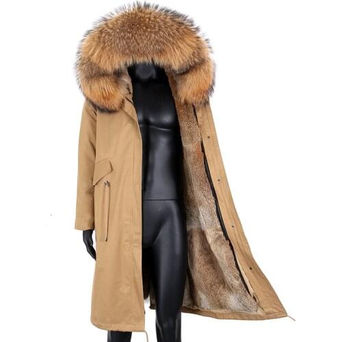 2021 Waterproof Men Real Fur Coat Thick Warm Winter Jacket Real Rabbit Fur Liner Natural Raccoon Fur Hoodies Men Coat Parka