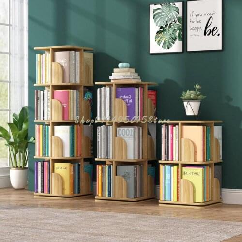 Floor Rotating Bookshelf Childrens Mobile Bookcase Student Bookshelf Mini Bookcase Shelves Economical Large Capacity