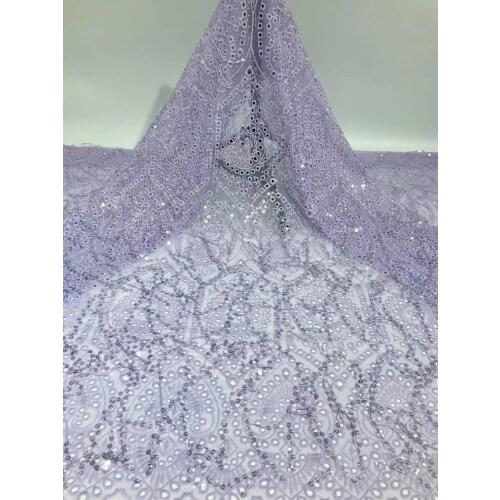 New sequins African lace fabric with sequins 2021 high quality lace French lace fabric, Nigerian wedding dress FJ39191