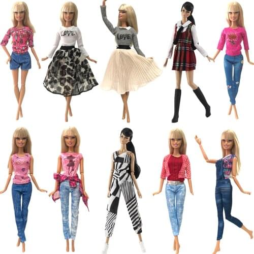 NK 2021 New Doll Dress Fashion Skirt Model Clothes Casual Wear Outfit For Barbie Doll Accessories Child Toys Girls' Gift 06 JJ
