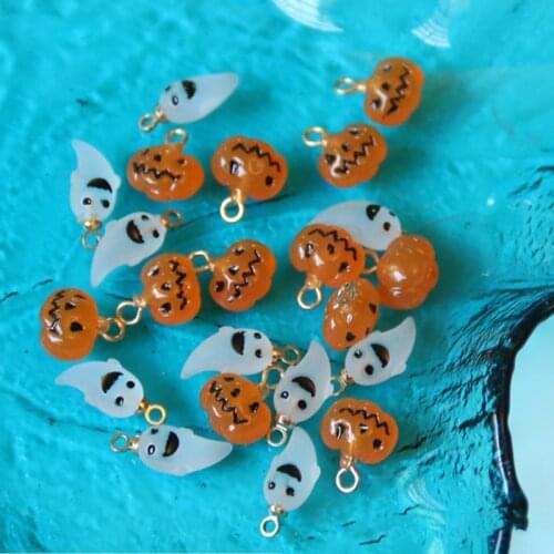 Halloween Charms Resin Cabochons Embellishments Pumpkin Frosted Ghost Necklace Earring Pendant Diy Making Accessories