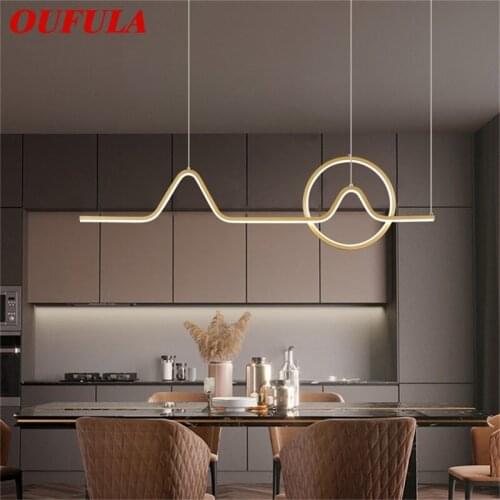 OUFULA Pendant Lights Gold Contemporary Nordic Creative Decoration LED Fixture For Home Living Room