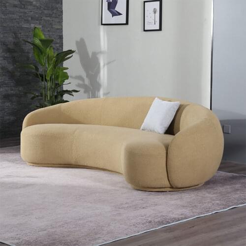 Semicircle Curved Sofa Moon Shaped Round Julep Sofa Style Semicircular Hotel Lobby Living Room Modern Velvet Boucle Fabric Sofa