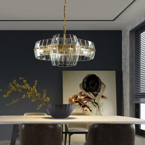 Postmodern living room chandelier simple Nordic creative lighting restaurant designer villa light luxury bedroom crystal lamp