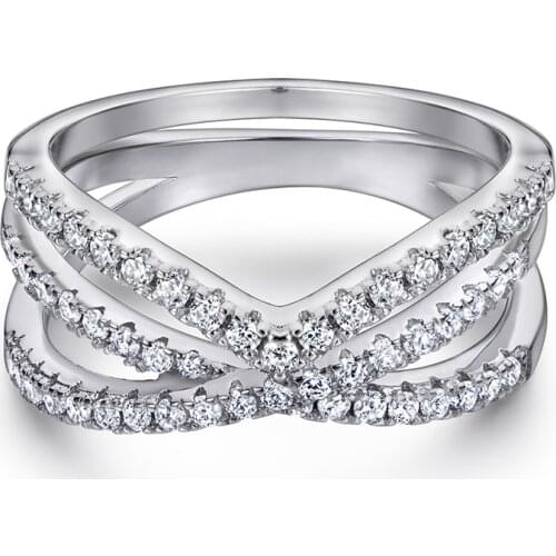 Luxury Women Ring Set Pure 100% 925 Sterling Silver Rhinestone Engagement Ring Jewelry Accessories Anniversary Gift For Party