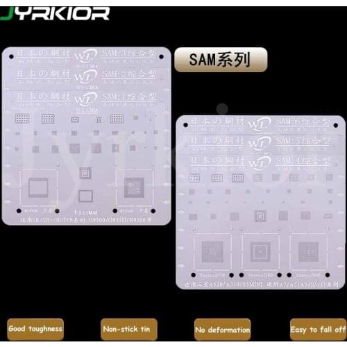 Jyrkior For Samsung Galaxy S6 S7 S8 S9 S9 Plus Note 5/8 A520 A310 A5 A7 J7 Plant Tin Steel Mesh BGA Reballing Stencil Template