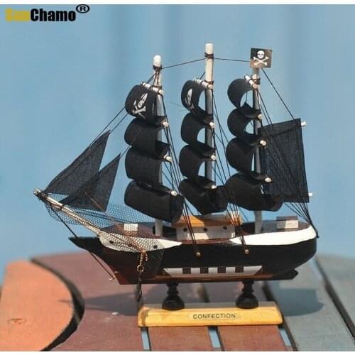 Home Decoration Mediterranean Style Caribbean Pirate Black Pearl Ship Model Birthday Gift Desk Ornament A01 Living Room Decor
