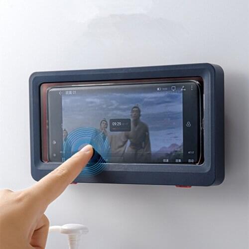 Bathroom Wall Mount Phone Holder Stand Waterproof Mobile Phone Hanging Rack Toilet Shower Wall Holder Box