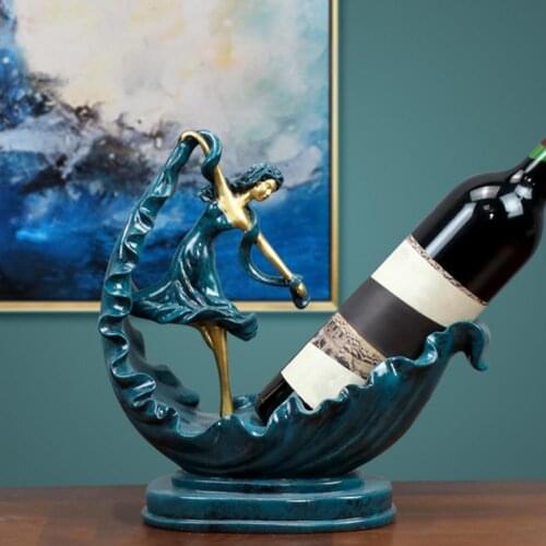 Bar Resin Wine Holder Dancing Girl Shape Wine Rack Multi-use Kitchen Supplies Wine Stand 27cm x 27cm x 13cm