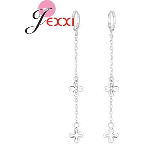 Top Qualuity New Unique Drop Line Long Earrings For Women Lady Girls 925 Sterling Silver Small Jewelry Accessory Wholesale
