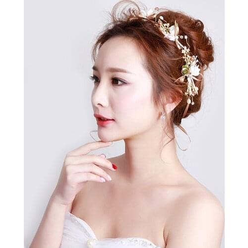 Bride Hairband Wreath Crown For Women Gorgeous Flower Headbands Ladies Charming Hair Ornament For Wedding Party Hair Accessories