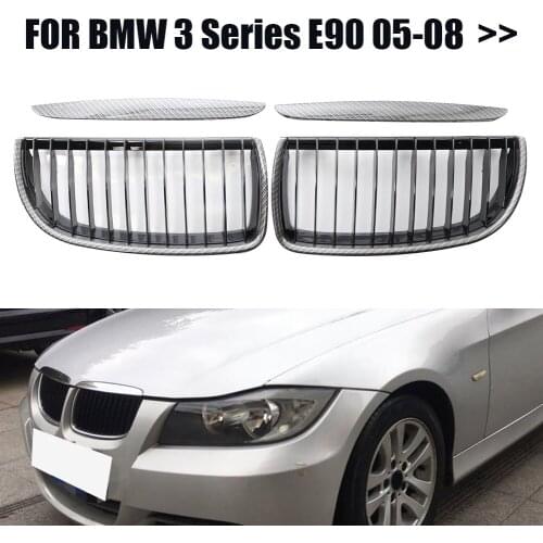 1 Pair Modified Car Front Bumper Kidney Grille for BMW 3 Series E90 05-08