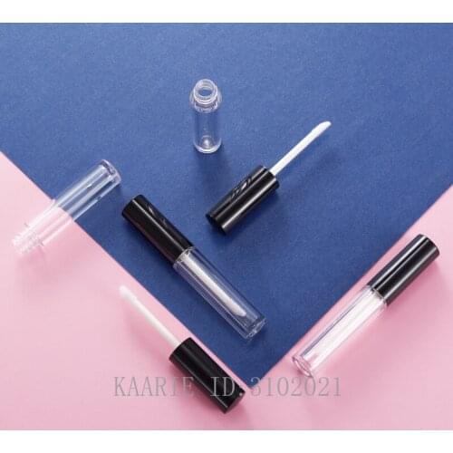 10/30/50pcs Bright Black Transparent Round Empty Lip Glaze Bottle Lipgloss Tube Lipstick Shell Packaging Cosmetics Refillable