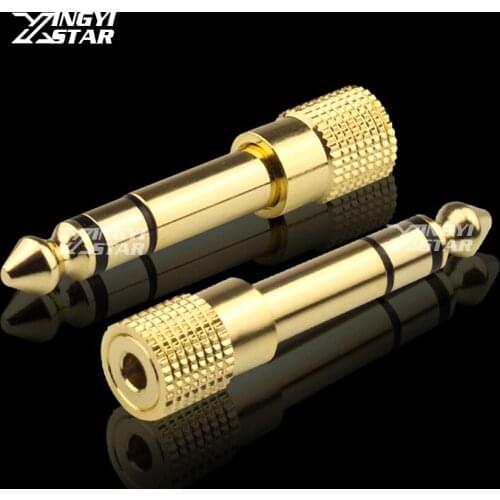 10Pcs 6.35mm 1/4" Male To 3.5mm 1/8" Female Audio Adapter 6.35 to 3.5 Jack Stereo Converter For Mic Microphone Speaker Connector