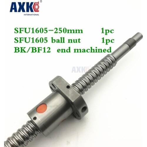16mm 1605 Ball Screw Rolled C7 ballscrew SFU1605 250mm with one 1605 flange single ball nut for CNC parts