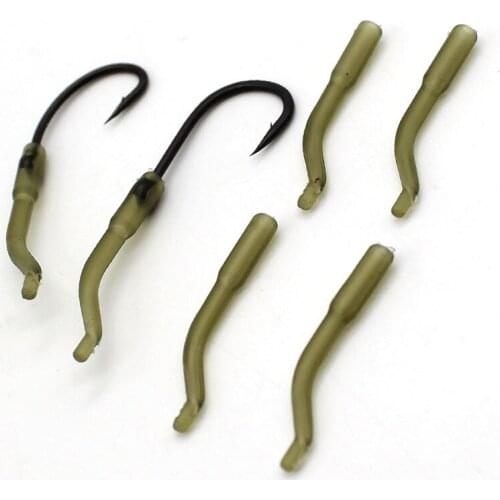 20PCS Carp Fishing Accessories Tube Rubber Hair Rig Fishing Hook Line Aligner Fit For HookAnti Tangle Sleeves Positioner 2/4/6/8