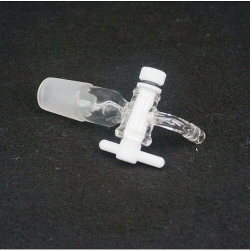 24/29 Joint Lab Glass 90 Degree Bend Adapter With PTFE Stopcock Glassware