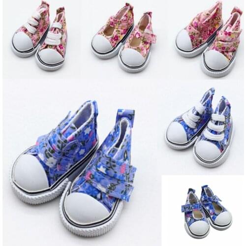 5cm Printing Cowboy Blue Pink Mini Doll Sneakers Shoes for 1/6 BJD Doll as for Russian DIY handmade doll Doll Accessories
