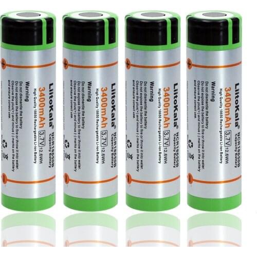 6 pcs. new original 18650 Liitokala NCR18650B 3400 mAh rechargeable lithium battery