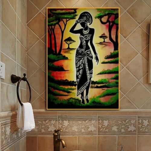 African American Women Canvas Painting Black Girl Scandinavian Posters and Prints Wall Art Picture for Living Room Home Decor