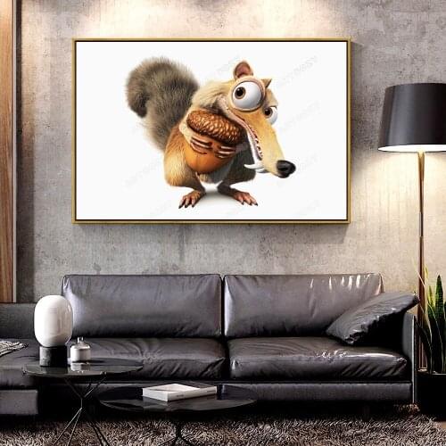 Artcozy Ice Animal Oil Canvas Painting for Home Decoration Wall Art Canvas Printings Spray Painting Horizontal Rectangle Single