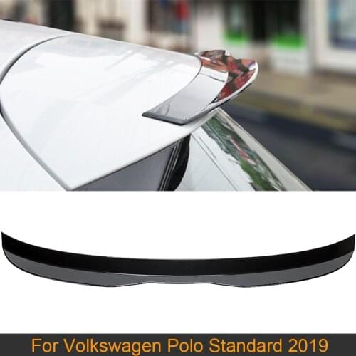 Car Rear Roof Spoiler Wing For Volkswagen VW POLO Standard 2019 ABS Glossy Black Rear Roof Boot Lip Wing Spoiler