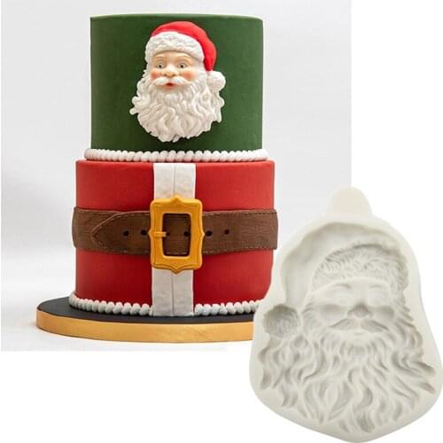 Large Santa Claus Head Mold Chocolate Mold Fondant Cake Decorations Creative Surrounding Baking Appliances