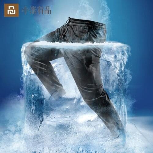 Youpin Casual Pants Mens Black Technology Cool Feeling Thin Pants Stretch Hollow Breathable Sports Pants Anti-fouling Summer