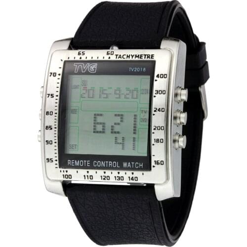 Men Watch TVG 2020 Creative TV DVD Remote Control Watches Men LCD Fashion Digital Watches Silicone Strap horloges mannen 2020