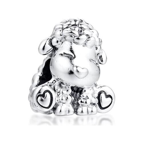 CKK Fit Pandora Bracelet 925 Sterling Silver Animal Beads Patti the Sheep Charms Women DIY Jewelry Making Wholesale