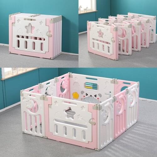 Childrens Folding Game Fence Baby Plastic Safety Household Crawling Infant Indoor Playground Guard Playren