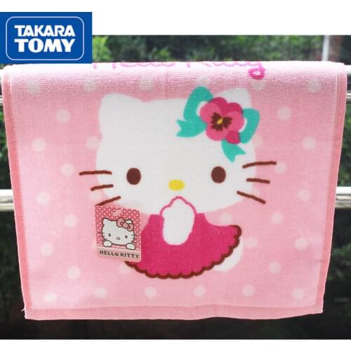 Takara Tomy Hellokitty Cute Creative Pure Cotton Absorbent Childrens Soft Face Towel Hand Towel