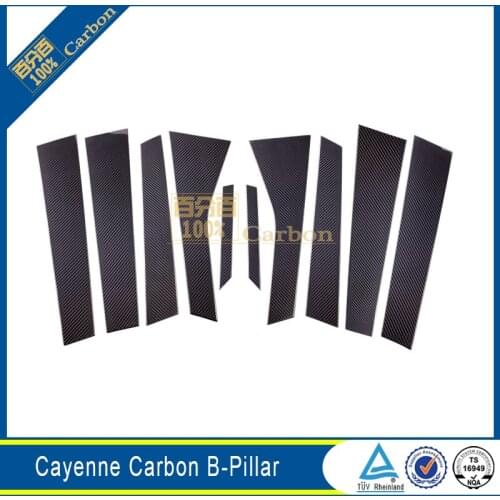 For Porsche Cayenne Carbon Fiber B&C Pillars Window Frame Cover Trims