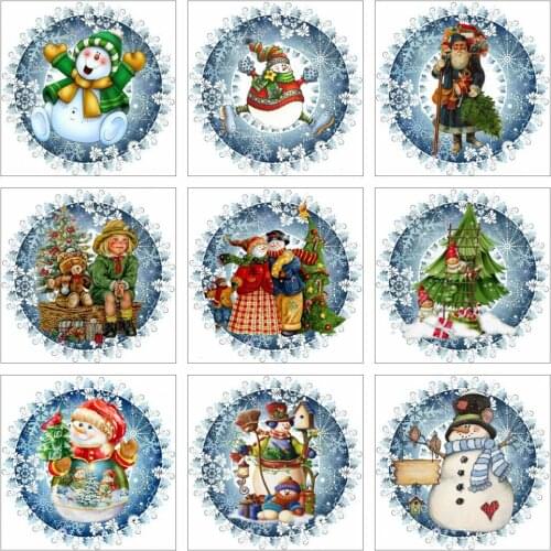 HUACAN Diamond Painting Christmas Snowman Full Square Round Drill 5D Diamond Embroidery Landscape Rhinestone Kit Decor For Home
