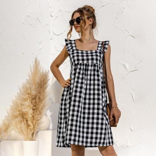 Huytrev Fashionable Dresses In A Cage