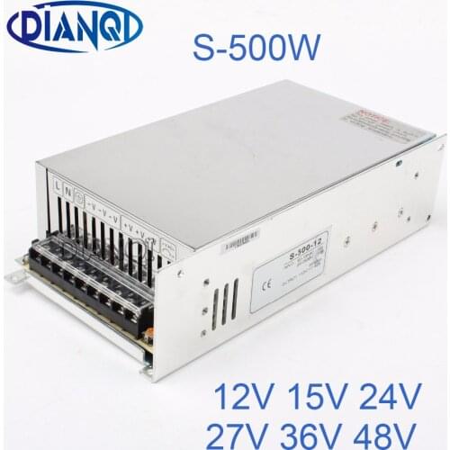 DIANQI 48V Switching Power Supply 500w 5V 12V 15V ac to dc converter ac dc transform for LED strip 24V 27V 36V S-500 adjustable